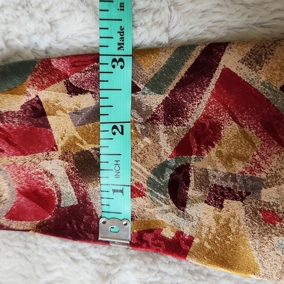 Vintage Cervino Red & Gold Geometric Tie - Picture 8 of 9